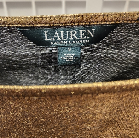 NWT Ralph Lauren Shimmering Gold Tee womens size Small - Picture 6 of 6